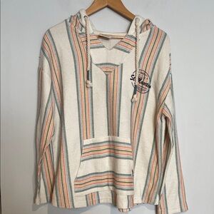 Southern Spirit Striped Cream Hoodie Sweatshirt St. Maarten NWT